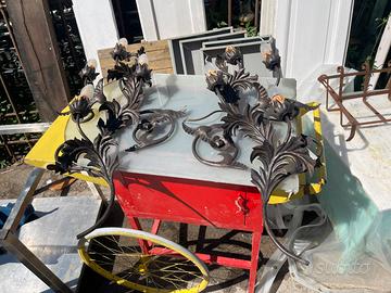 Coppia grandi appliques slte circa 80 cm in ferro