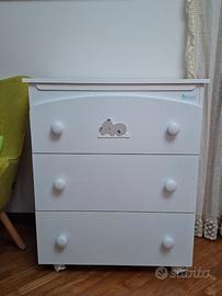 Cassettiera bambini con vaschetta