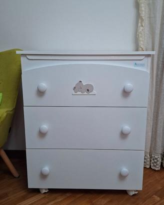 Cassettiera bambini con vaschetta