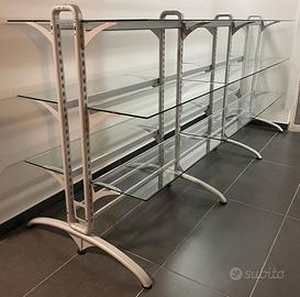 Gondola modulare 3mt - 18 ripiani 3+3 vetro p.35cm