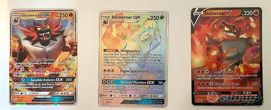 Lotto 3 carte Pokemon Incineroar Gx hyper-GX-V