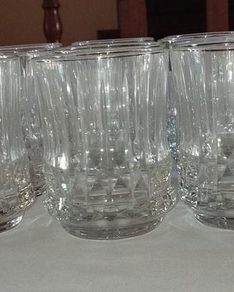 Servizio 12 bicchieri cristallo vintage  h 9 cm