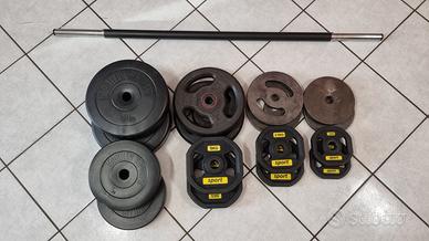 Set pesi completo con bilanciere - 90Kg - home gym