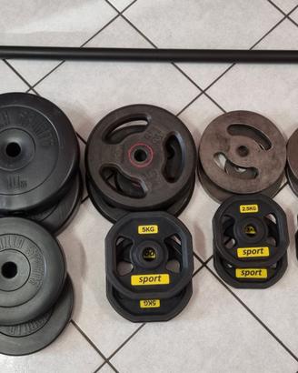 Set pesi completo con bilanciere - 90Kg - home gym