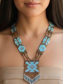 Collana Boho Etnica Artigianale Nativi d'America