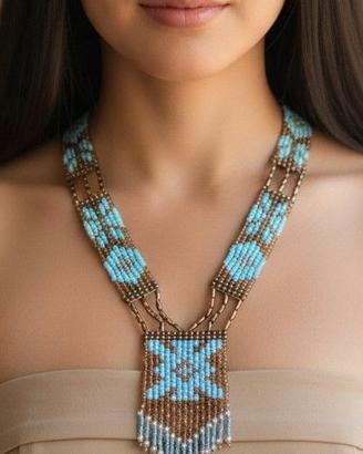 Collana Boho Etnica Artigianale Nativi d'America