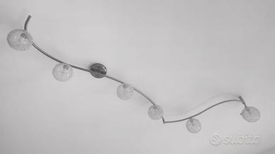 Plafoniera moderna 6 luci in metallo satinato