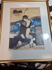 Rara stampa giapponese su tessuto 