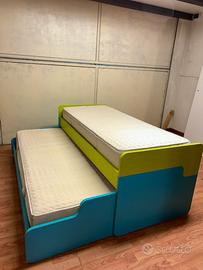 2 letti singoli scorrevoli sovrapposti Colombini