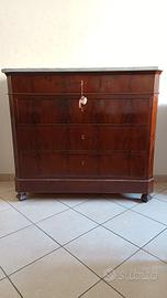 Comò antico in noce con piano in marmo - Roma