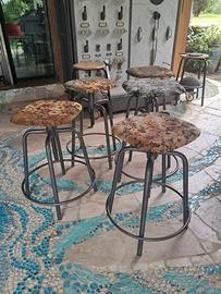 5 sgabelli industriali anni 70