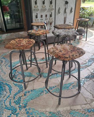 5 sgabelli industriali anni 70