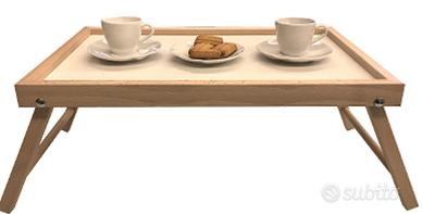 Tavolino/ vassoio da letto in legno