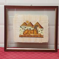 Quadro su Papiro Sfinge Piramidi Egiziane