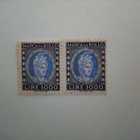 Coppia marca da bollo Lire 1000