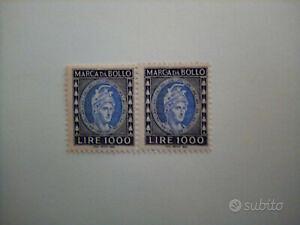 Coppia marca da bollo Lire 1000