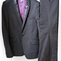 Abito nero elegante stile smoking c/revers