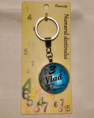 Portachiavi con nome ed il numero del destino
