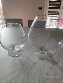 coppia di calici decorativi in vetro 