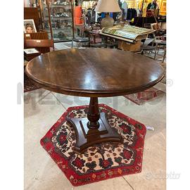 TAVOLO ROTONDO IN NOCE PIEDE CENTRALE