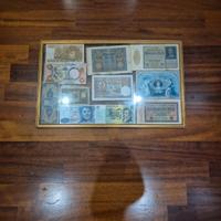 Quadro vintage di collezione con banconote di lire