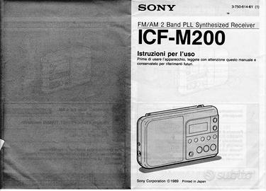 Istruzioni radio Sony ICF-M200