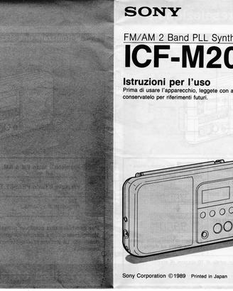 Istruzioni radio Sony ICF-M200