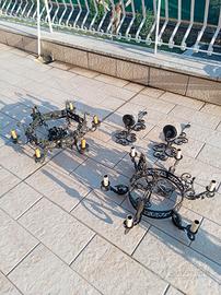 set lampadari e appliques ferro battuto 