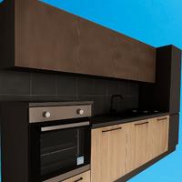 Cucina Basi Nodato Naturale, Pensili Bronzo L 360