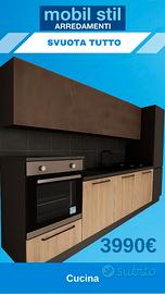 Cucina Basi Nodato Naturale, Pensili Bronzo L 360