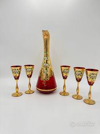 SET TRE FUOCHI IN ORO 24K MURANO -CONDIZIONI 10/10