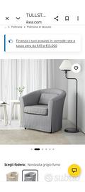 v poltrona Ikea con fodera appena messa grigia