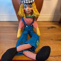 Bambola ceppiratti clown vintage