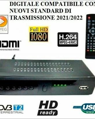 DECODER RICEVITORE DIGITALE TERRESTRE DVB-T3 TV SC