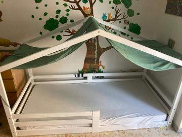 Letto per bambini Casa Legno di pino