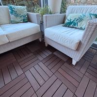 Salottino in rattan bianco per esterno