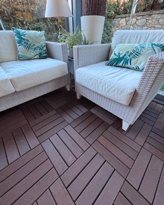 Poltrone (2)  in rattan bianco per esterno