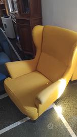poltrona ikea gialla strandmon usata