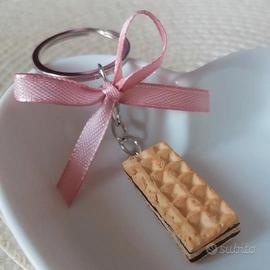 Portachiavi wafer al cioccolato in fimo