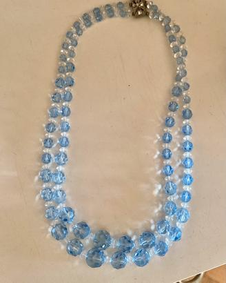 Collana cristallo doppio filo vintage
