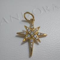 ciondolo pandora stella del nord placcato oro 14ca
