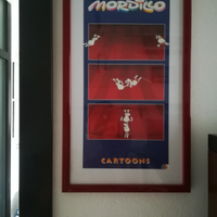Stampa Mordillo cornice laccata rossa
