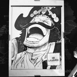 Quadro One Piece Gol D. Roger cornice a giorno