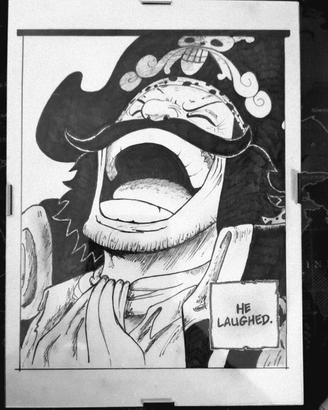 Quadro One Piece Gol D. Roger cornice a giorno