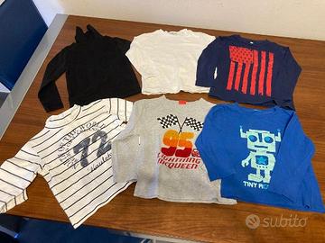 6 maglie bambino 2/ 4 anni manica lunga
