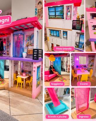 Casa de sogni di barbie con mobili e accessori