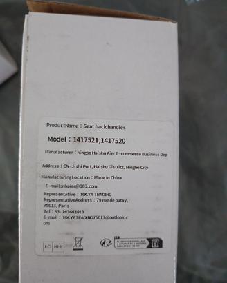 Maniglie in plastica per sedile ford (dx e sx)