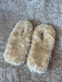 Ciabatte pelose panna beige