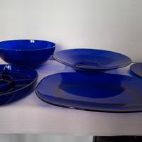 Set piatti vintage blu elettrico 