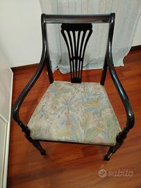 poltrone in legno laccato nero 